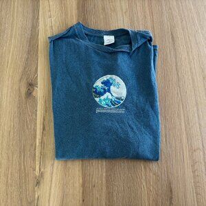 UO Blue Hokusai Poster T-Shirt